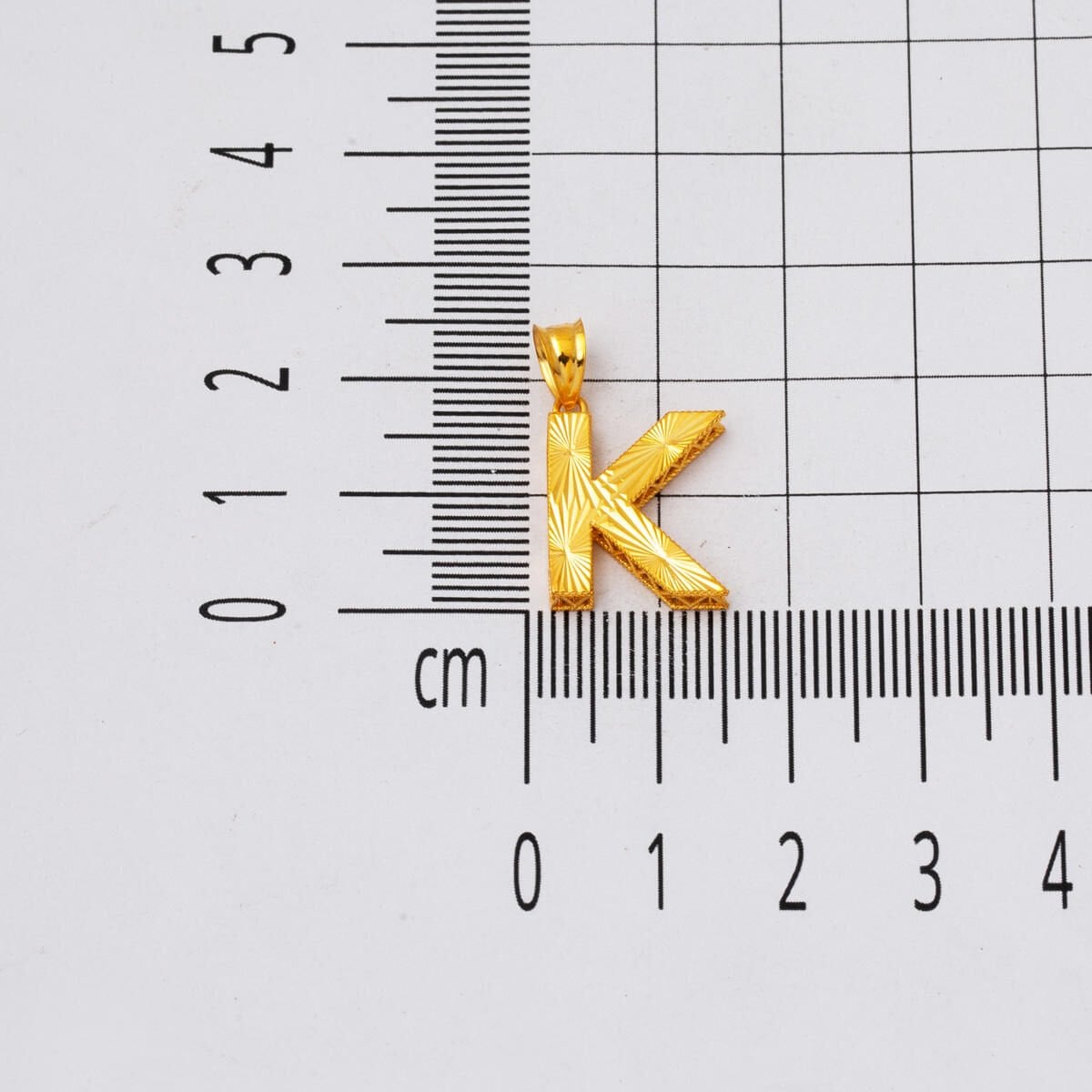 22K Yellow Gold K Initial Pendant