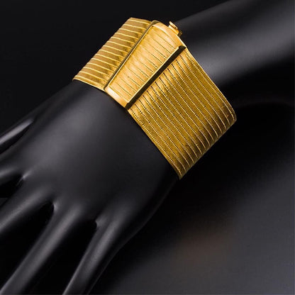 Yellow Gold Plated Sterling Silver 17 Row Trabzon Mesh Bangle