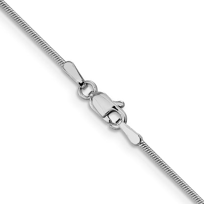 20 Inch 14K White Gold 1mm Round Snake Chain