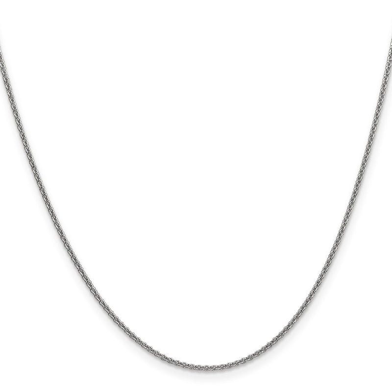 20 Inch 14K White Gold 1.6mm Round Cable Chain Necklace