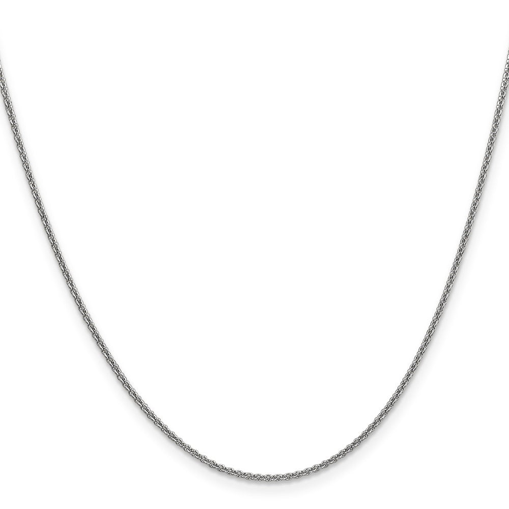 18 Inch 14K White Gold 1.6mm Round Cable Chain Necklace