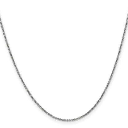 18 Inch 14K White Gold 1.6mm Round Cable Chain Necklace