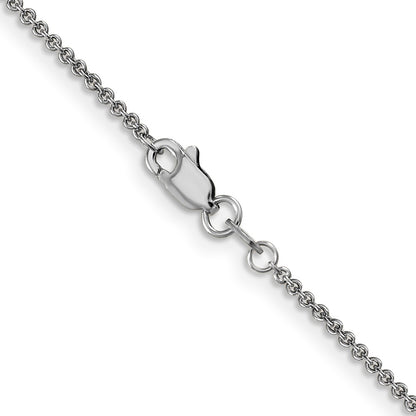 18 Inch 14K White Gold 1.6mm Round Cable Chain Necklace