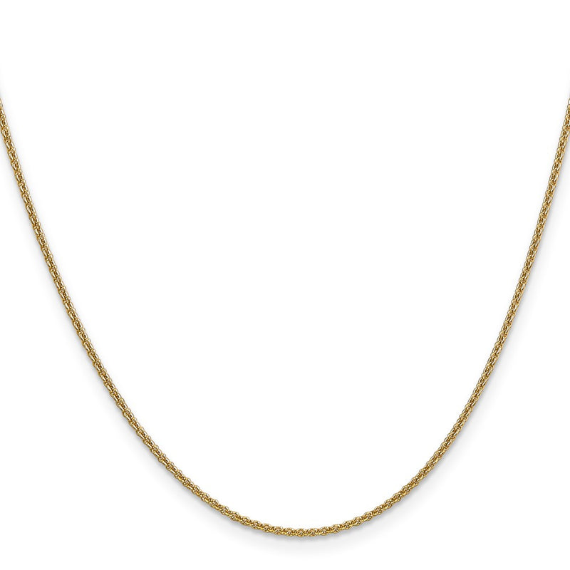 22 Inch 14K Yellow Gold 1.6mm Round Cable Chain Necklace