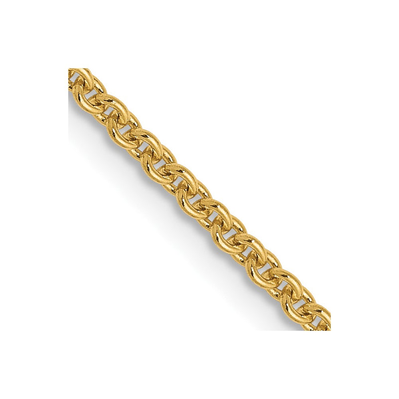 22 Inch 14K Yellow Gold 1.6mm Round Cable Chain Necklace