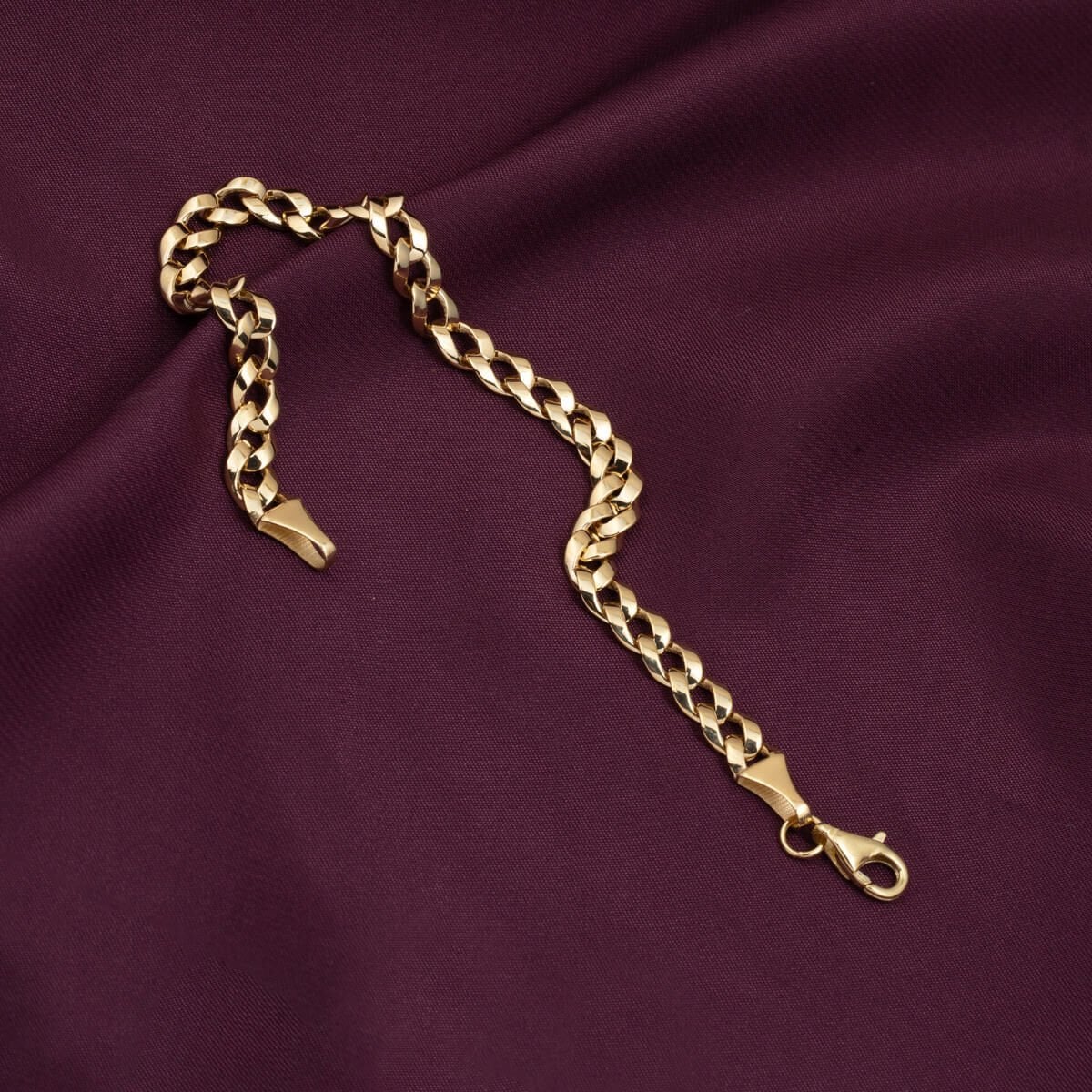 14K Yellow Gold Minimalist Curb Bracelet
