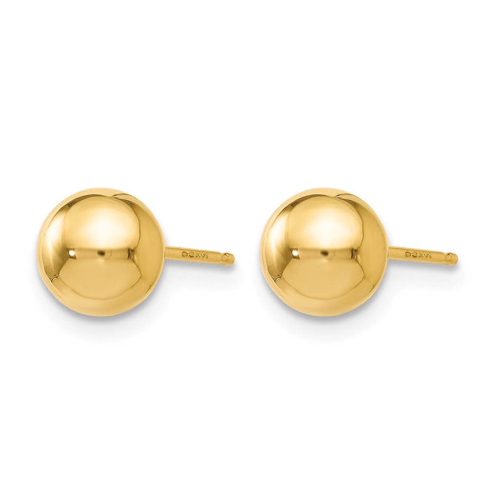 14K Yellow Gold Polished 6mm Ball Post Earrings