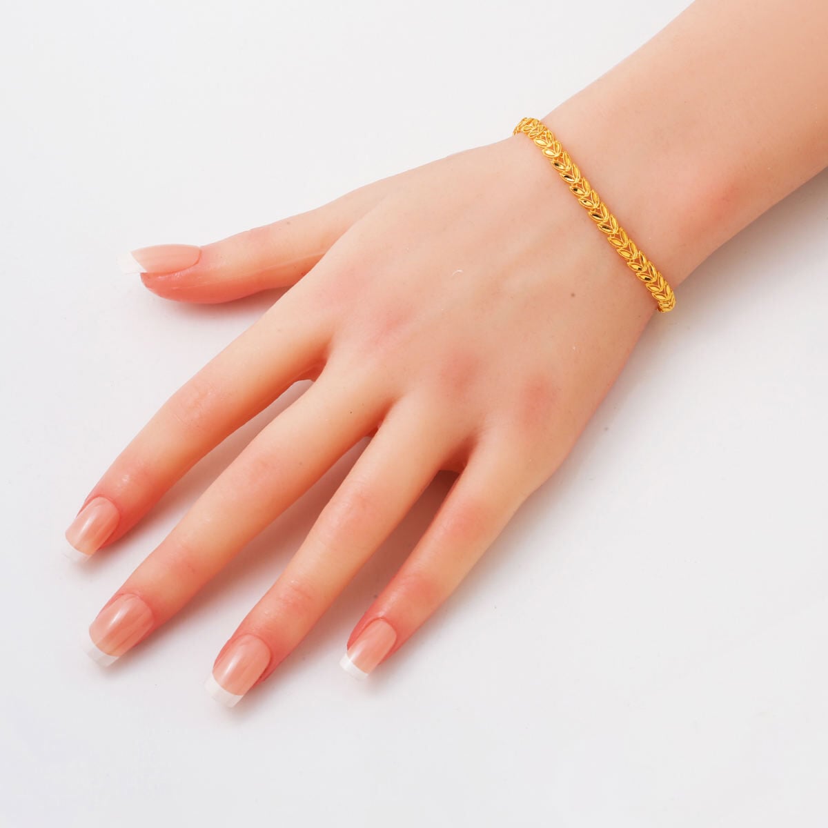 14K Yellow Gold Wheat Bracelet