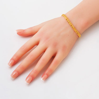 14K Yellow Gold Wheat Bracelet