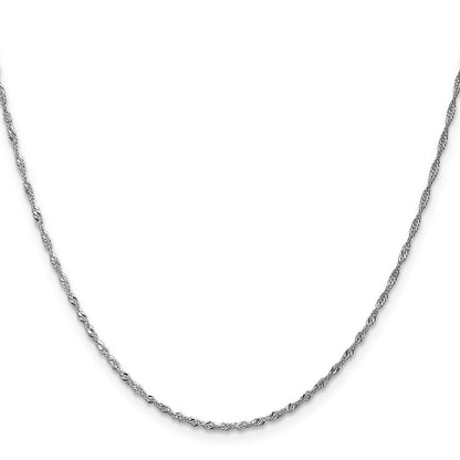 16 Inch 14K White Gold 1.3mm Singapore Chain Necklace