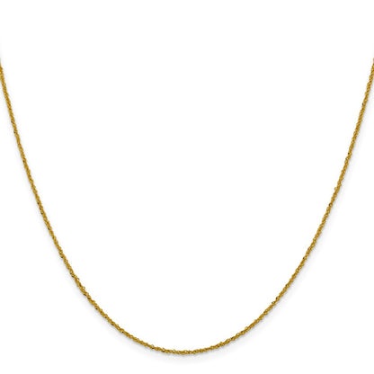 20 Inch 14K 1mm Sparkle Singapore Chain Necklace