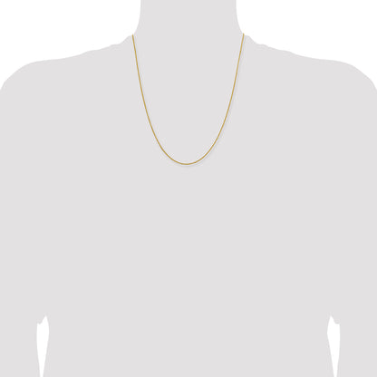 22 Inch 14K Yellow Gold 1mm Sparkle Singapore Chain Necklace
