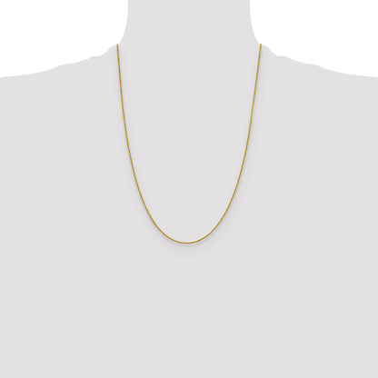 24 Inch 14K Yellow Gold 1mm Sparkle Singapore Chain Necklace