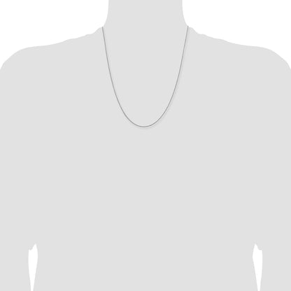22 Inch 14K White Gold 1mm Sparkle Singapore Chain Necklace