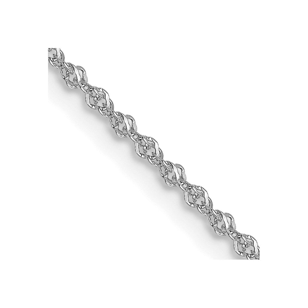 24 Inch 14K White Gold 1mm Sparkle Singapore Chain Necklace