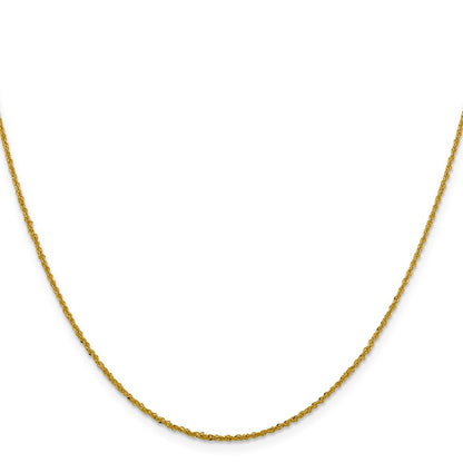 2 Inch 14K Yellow Gold 1.3mm Sparkle Singapore Chain Necklace