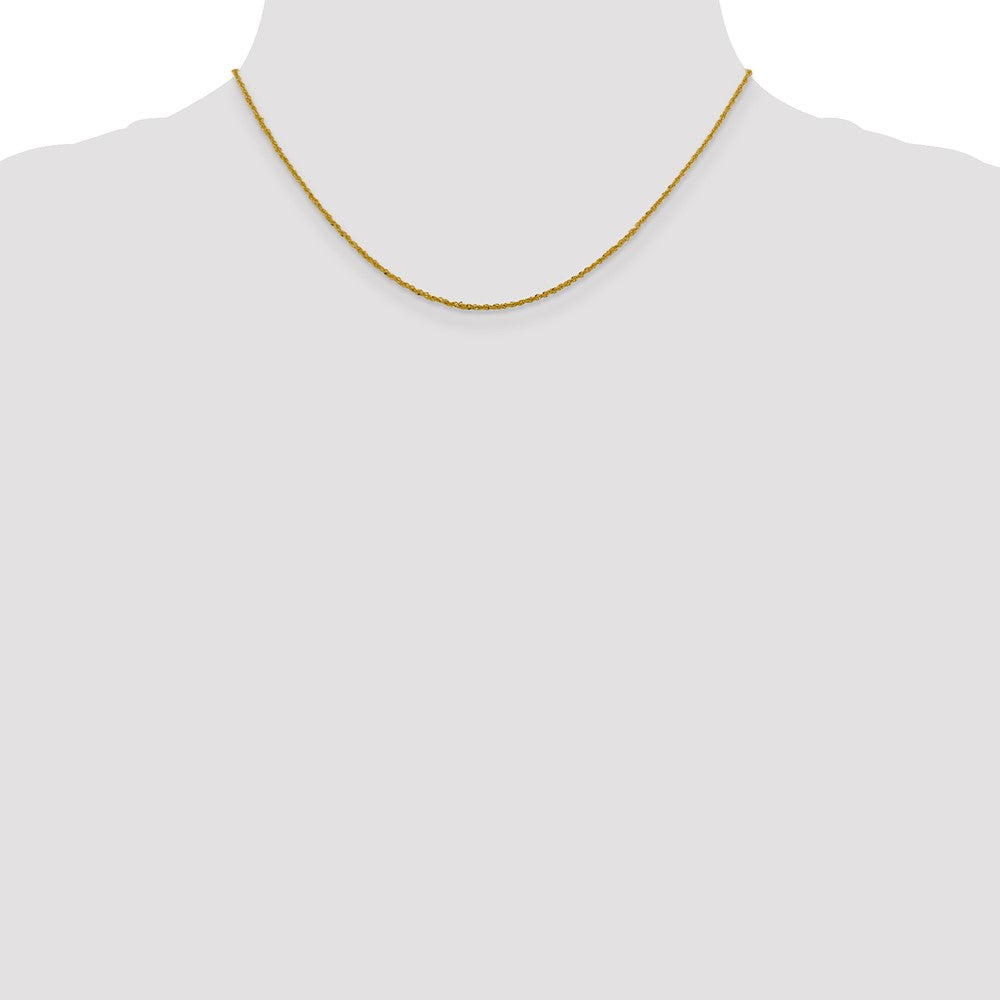 16 Inch 14K 1.3mm Sparkle Singapore Chain Necklace
