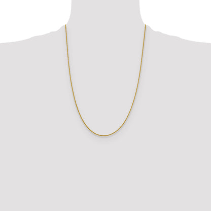 24 Inch 14K Yellow Gold 1.3mm Sparkle Singapore Chain Necklace