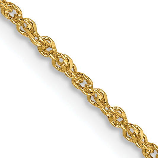 24 Inch 14K Yellow Gold 1.3mm Sparkle Singapore Chain Necklace