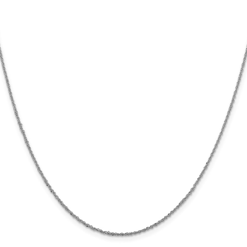 20 Inch 14K White Gold 1.3mm Sparkle Singapore Chain Necklace