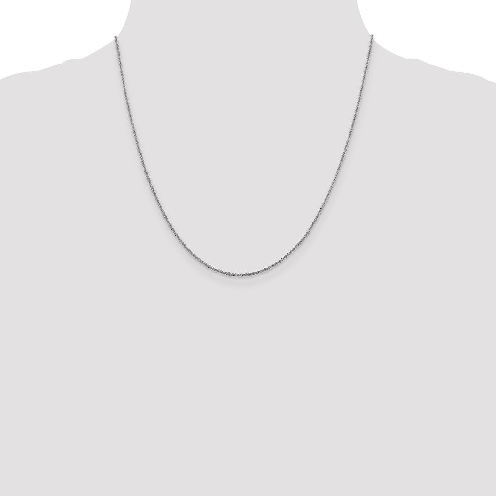 20 Inch 14K White Gold 1.3mm Sparkle Singapore Chain Necklace