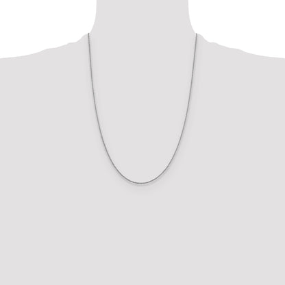 24 Inch 14K White Gold 1.3mm Sparkle Singapore Chain Necklace