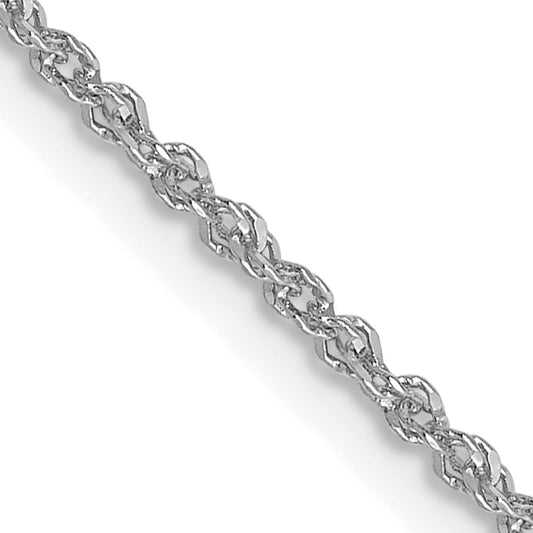 24 Inch 14K White Gold 1.3mm Sparkle Singapore Chain Necklace