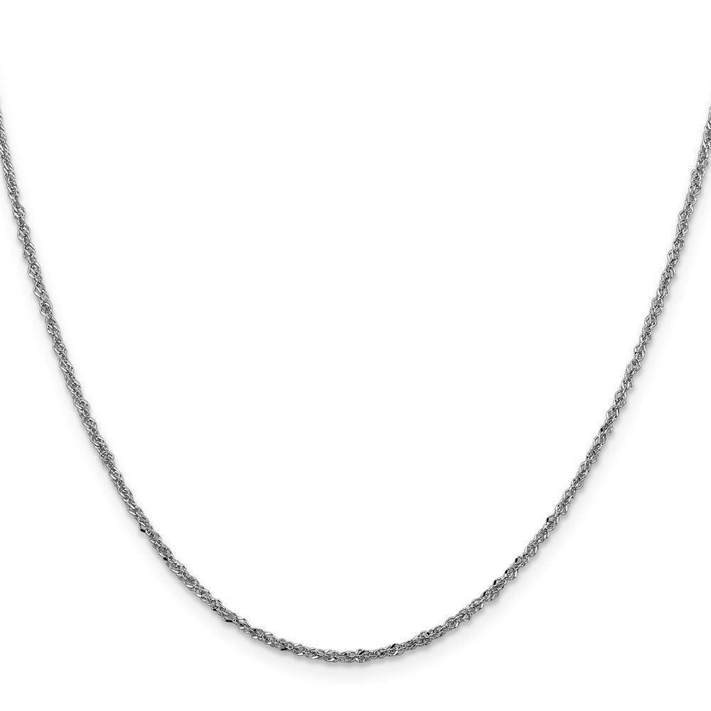16 Inch 14K White Gold 1.6mm Sparkle Singapore Chain Necklace