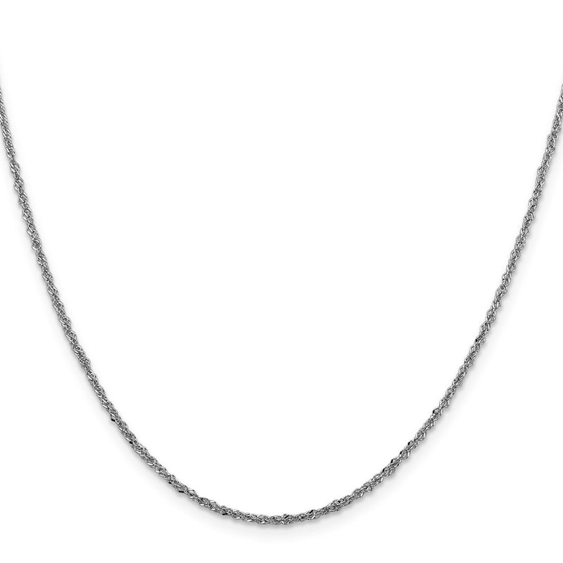 16 Inch 14K White Gold 1.6mm Sparkle Singapore Chain Necklace