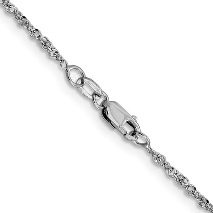 18 Inch 14K White Gold 1.6mm Sparkle Singapore Chain Necklace