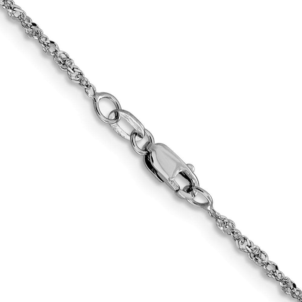 20 Inch 14K White Gold 1.6mm Sparkle Singapore Chain Necklace