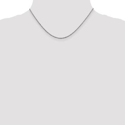 16 Inch 14K White Gold 1.6mm Sparkle Singapore Chain Necklace