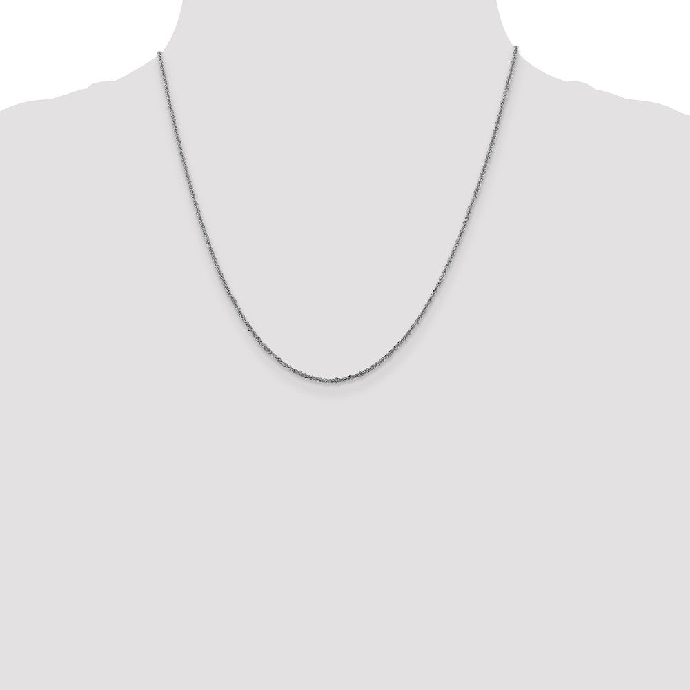 20 Inch 14K White Gold 1.6mm Sparkle Singapore Chain Necklace