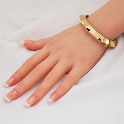 14K Yellow Gold Swallow Hinged Cuff Bangle