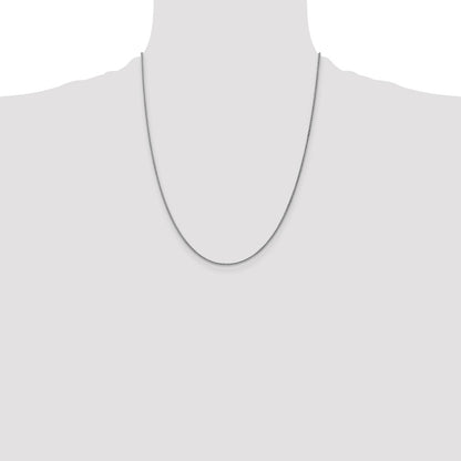22 Inch 14K White Gold 1.2mm Spiga Chain Necklace