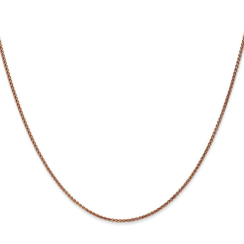 24 Inch 14K Rose Gold 1.2mm Spiga Chain Necklace