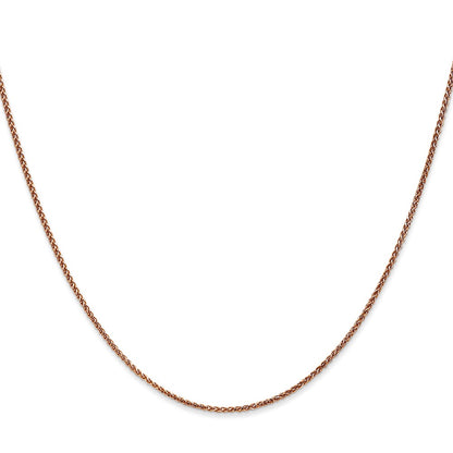 18 Inch 14K Rose Gold 1.2mm Spiga Chain Necklace