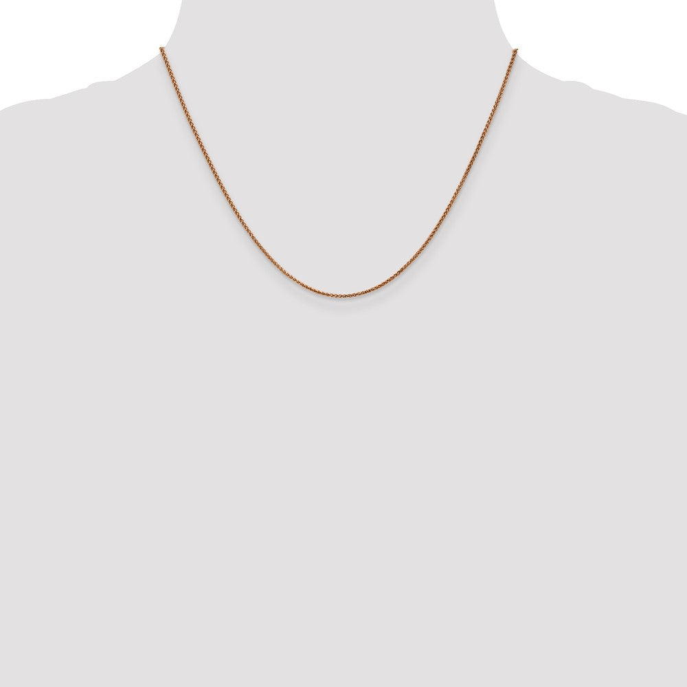 18 Inch 14K Rose Gold 1.2mm Spiga Chain Necklace