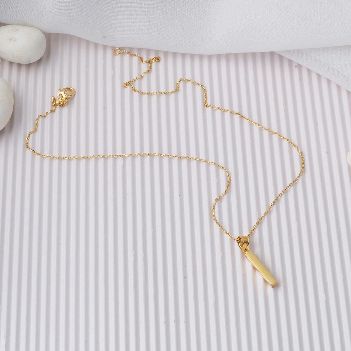 14K Yellow Gold Classic Initial I Necklace