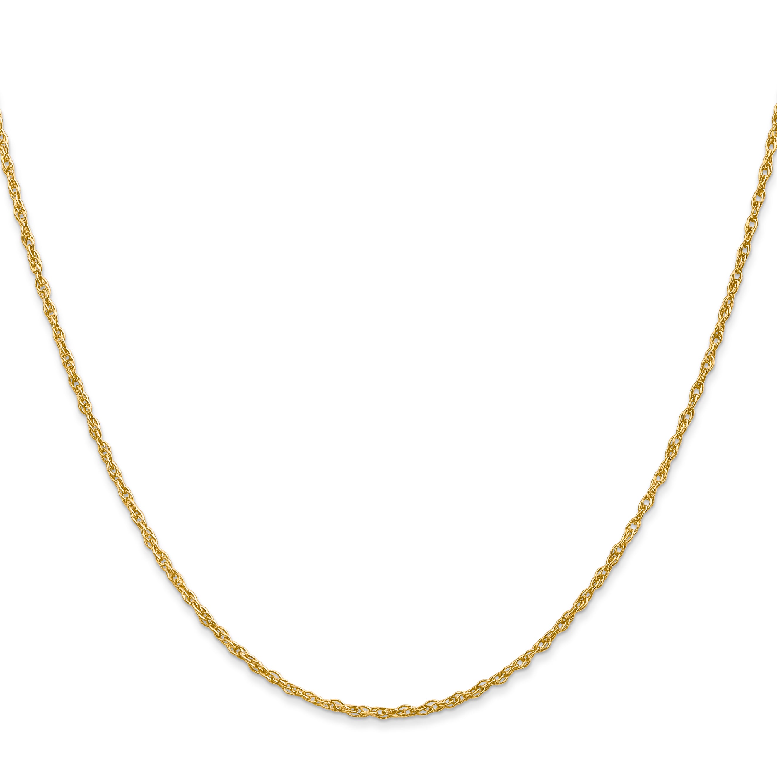 18K Yellow Gold 16 Inch 1.3mm Baby Rope With Lobster Clasp Chain Necklace