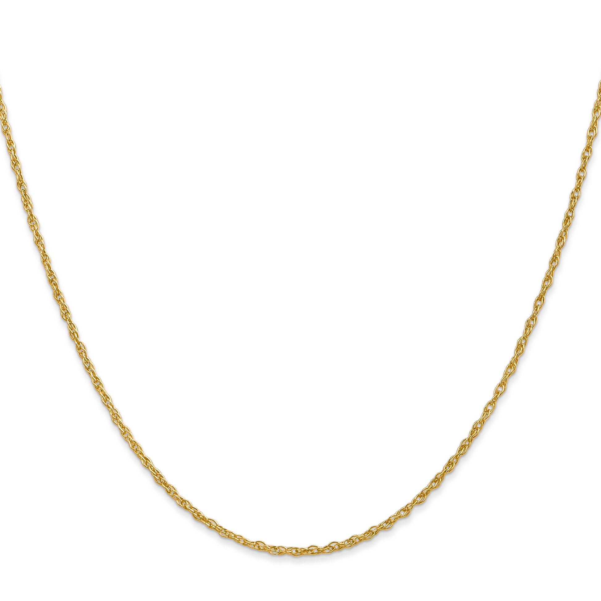 18K Yellow Gold 16 Inch 1.3mm Baby Rope With Lobster Clasp Chain Necklace