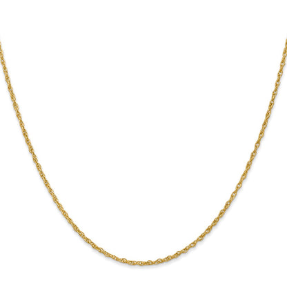 18K Yellow Gold 24 Inch 1.3mm Baby Rope With Lobster Clasp Chain Necklace