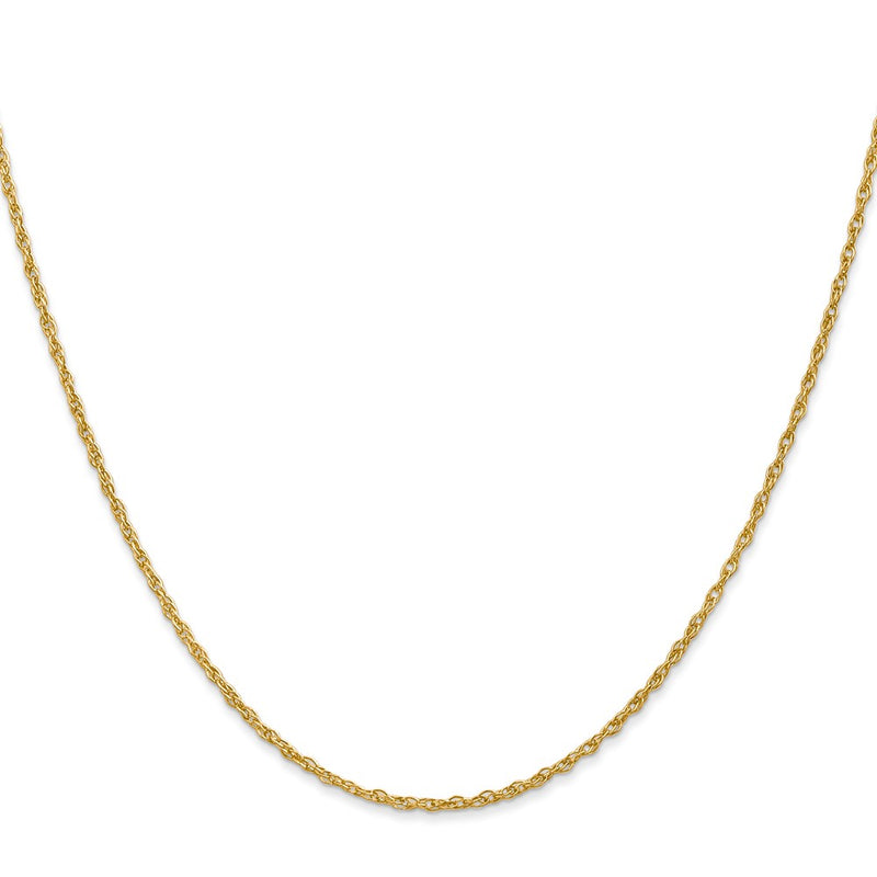 18K Yellow Gold 1.3mm Baby Rope With Lobster Clasp Chain Necklace