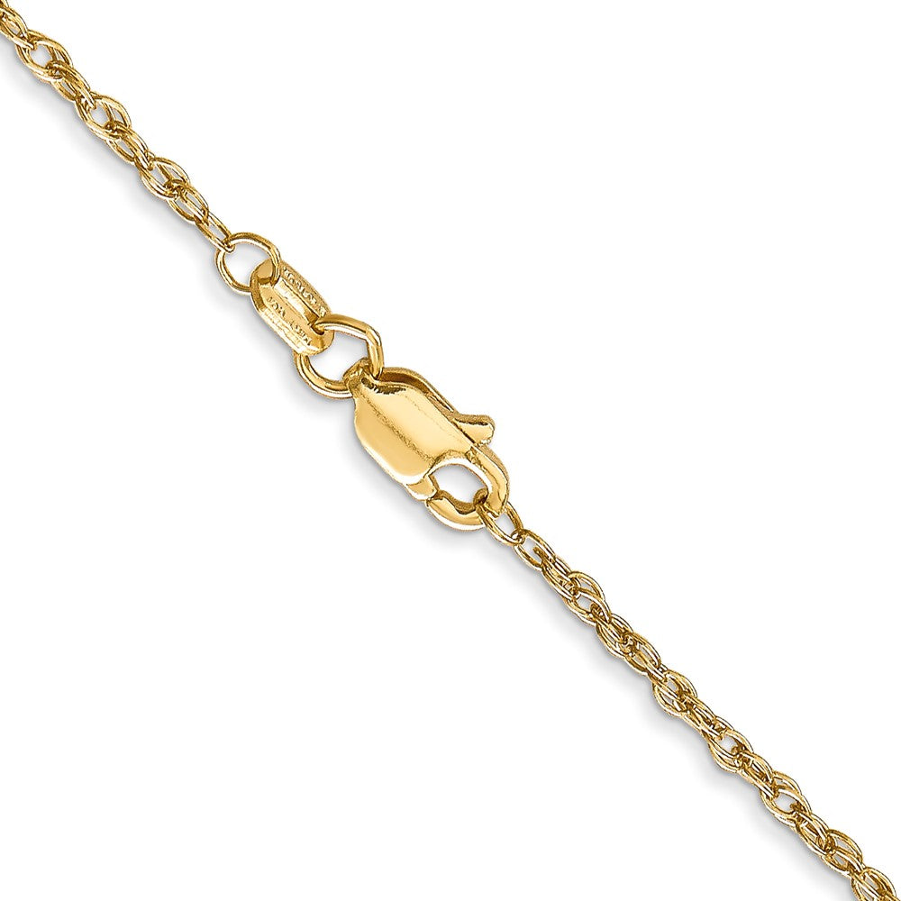 18K Yellow Gold 20 Inch 1.3mm Baby Rope With Lobster Clasp Chain Necklace