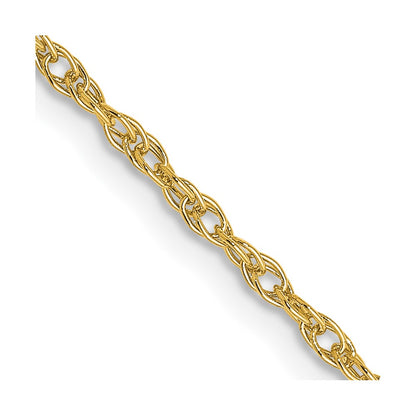 18K Yellow Gold 20 Inch 1.3mm Baby Rope With Lobster Clasp Chain Necklace
