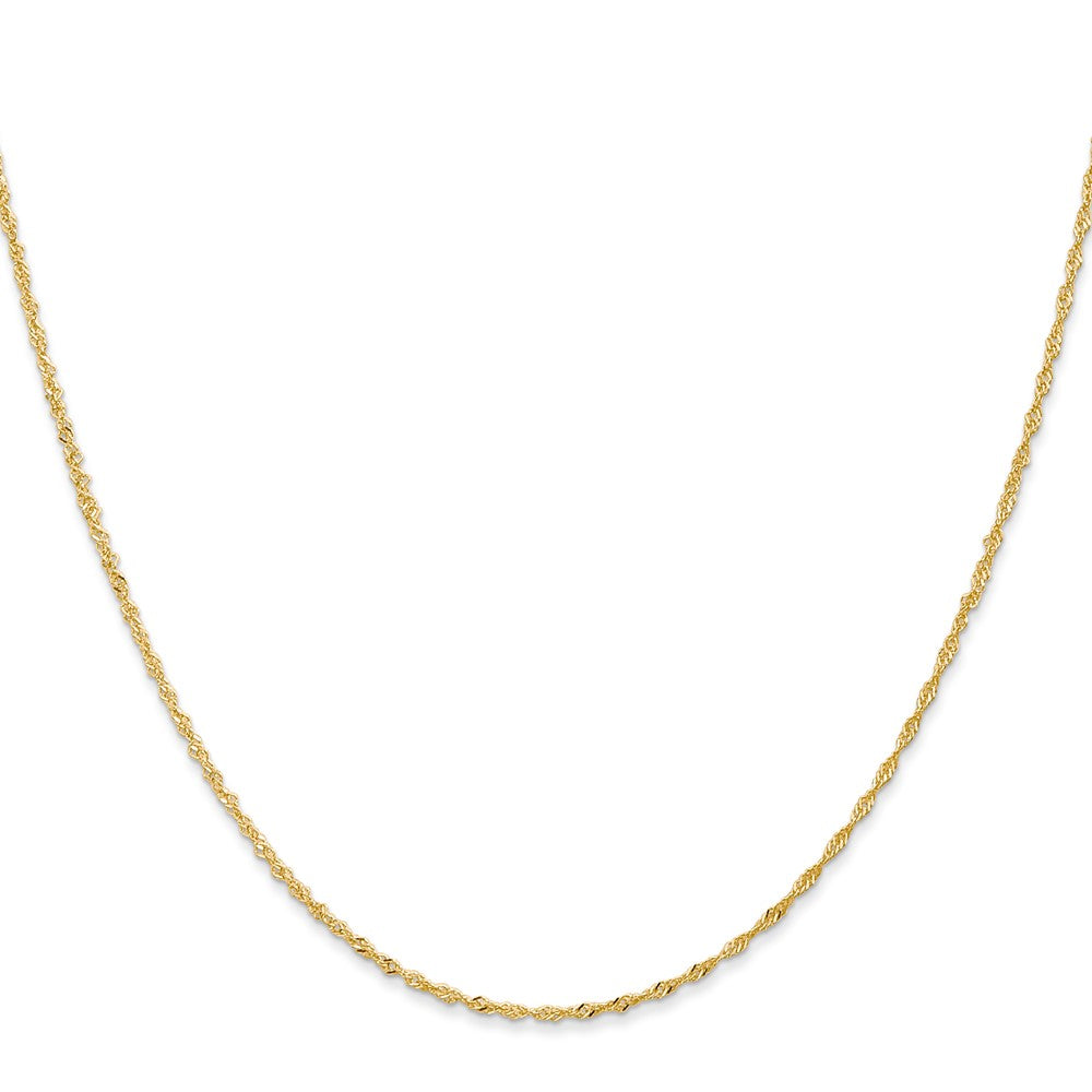 18K Yellow Gold 1.1mm Singapore With Spring Ring Clasp Chain Necklace
