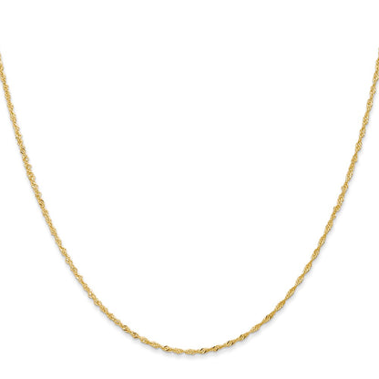 18K Yellow Gold 1.1mm Singapore With Spring Ring Clasp Chain Necklace