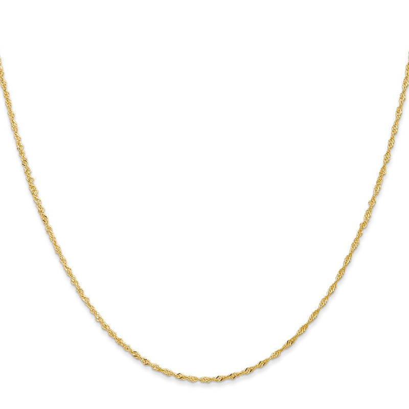 18K Yellow Gold 18 Inch 1.1mm Singapore With Spring Ring Clasp Chain Necklace
