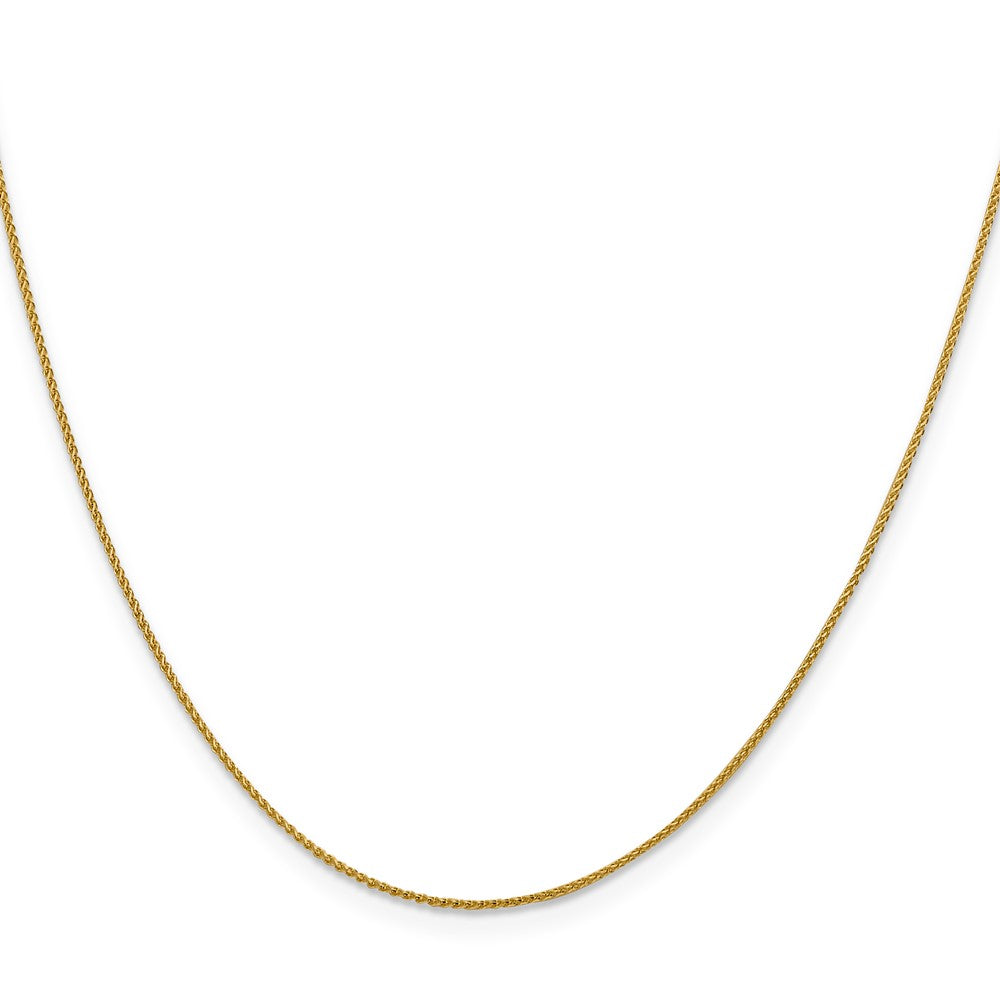 18K Yellow Gold 1mm Diamond-Cut Spiga With Spring Ring Clasp Chain Necklace