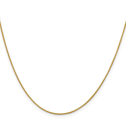 18K Yellow Gold 1mm Diamond-Cut Spiga With Spring Ring Clasp Chain Necklace